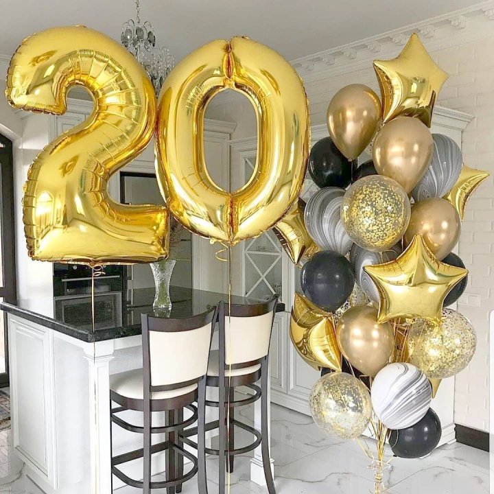 Фольгированный шар Золотая Цифра в Тольятти