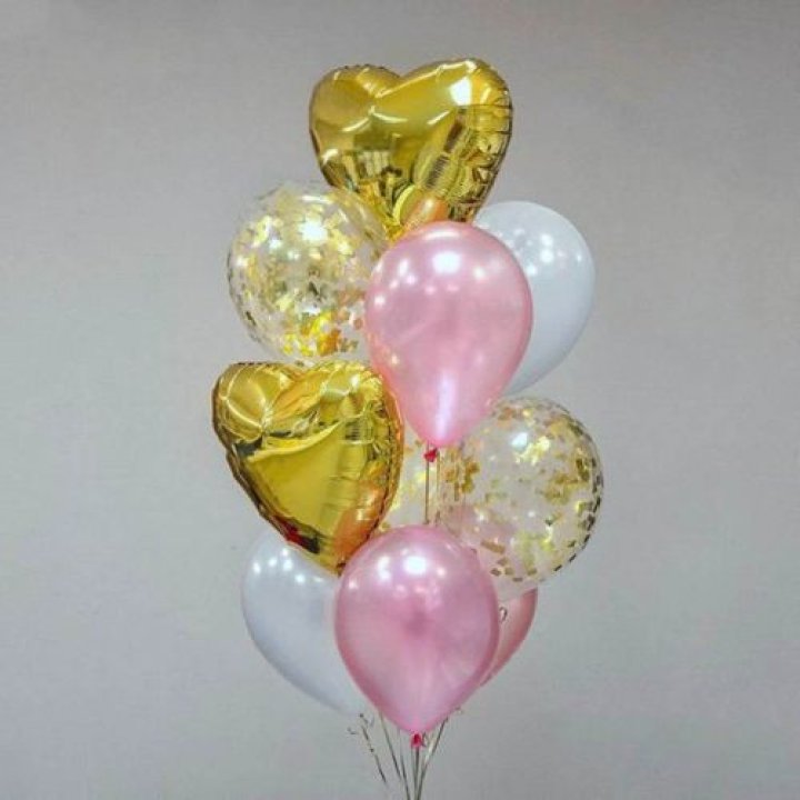 Облако шаров "Рози голд" в Тольятти