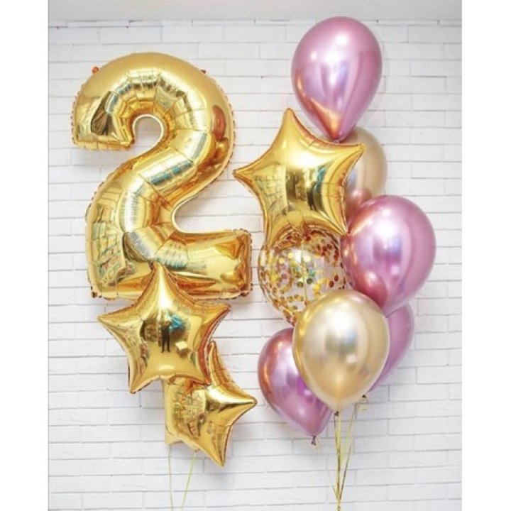 Цифра с фонтанами шаров  в Тольятти