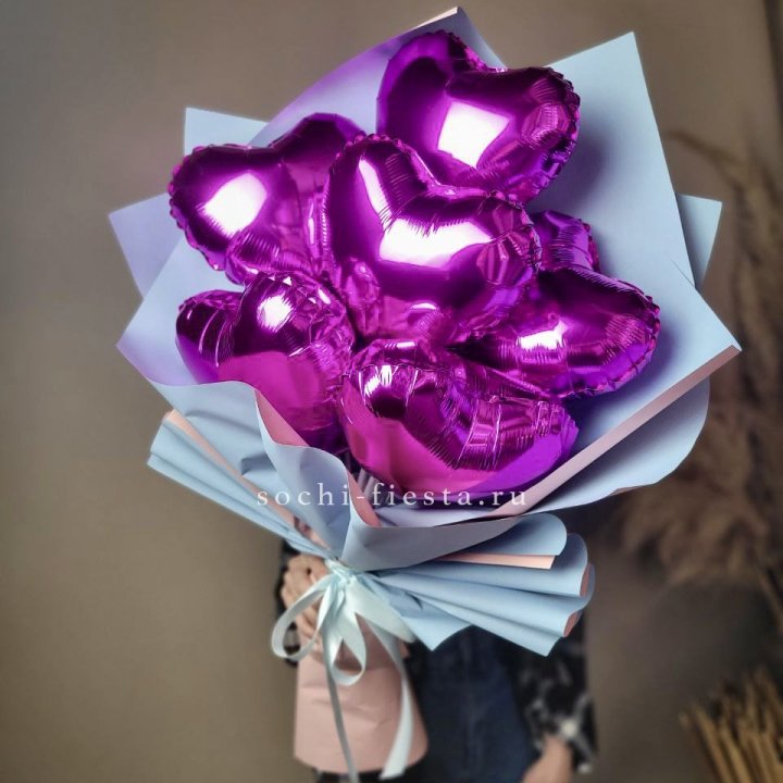 Букет из шаров сердец  в Тольятти
