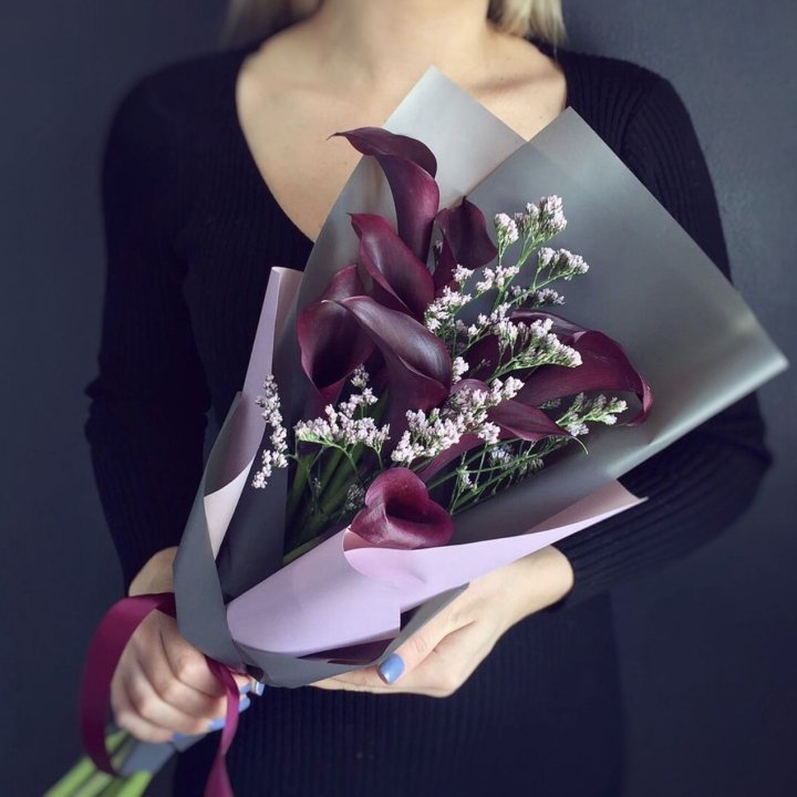 Букет фиолетовых калл в Тольятти