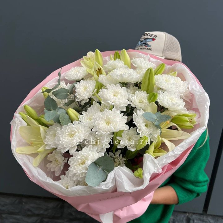  Букет  хризантемы и лилии в Тольятти