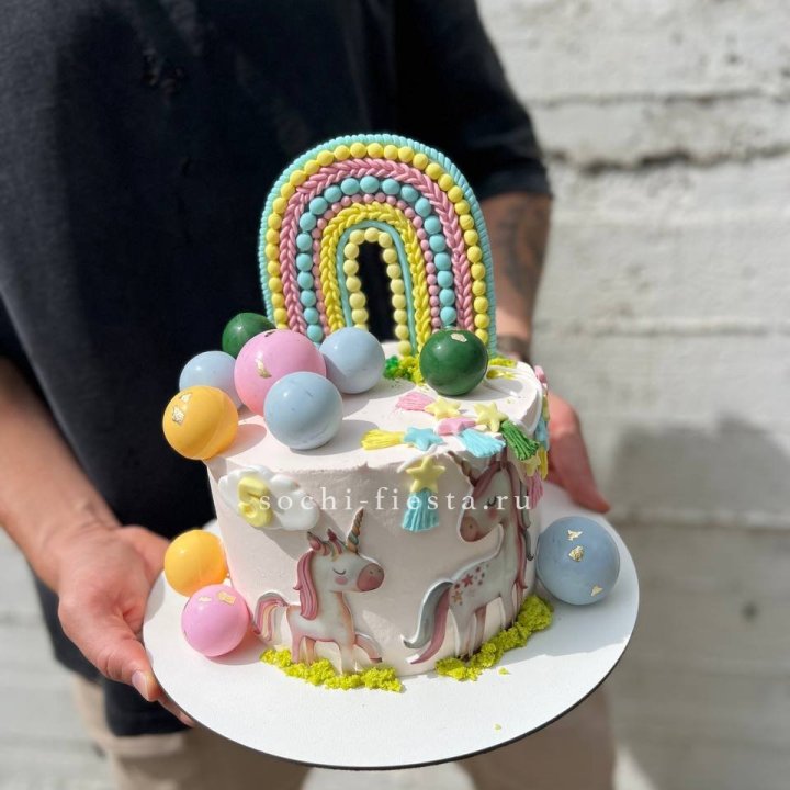 Торт "Радуга с единорогом" в Тольятти