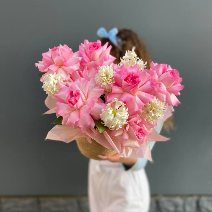 Дуо розы и гиацинты в Тольятти