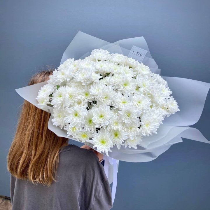 Букет хризантем "Белая снежинка" в Тольятти