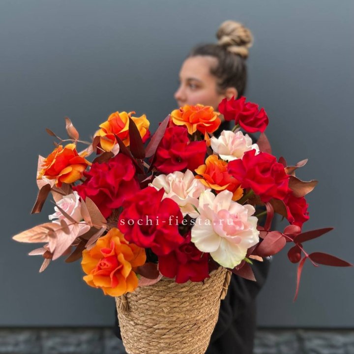 Авторский бокс "Роксана" в джутовом кашпо в Тольятти