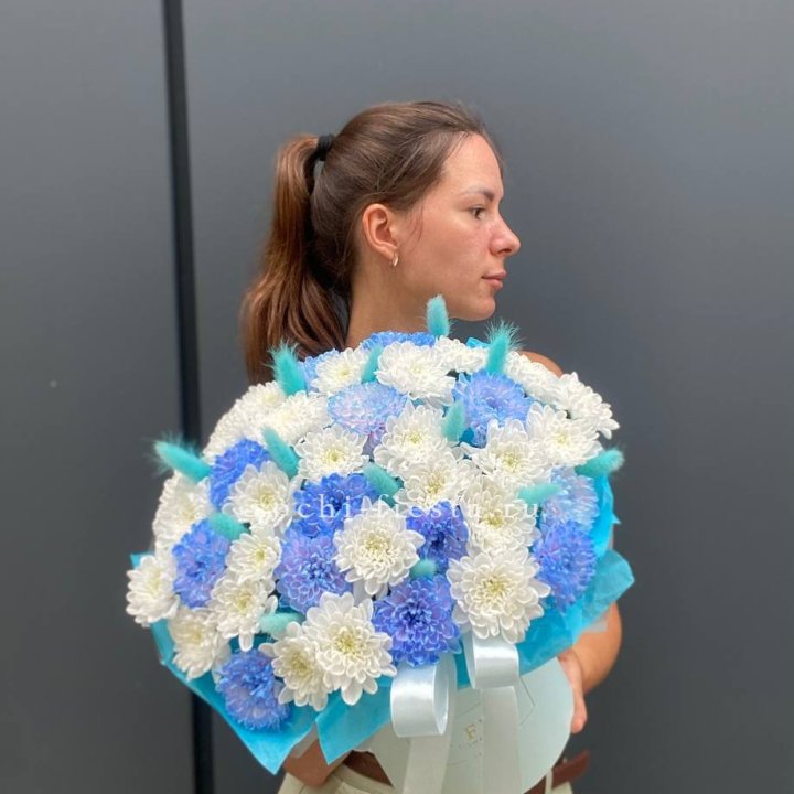  Коробочка  хризантем и лагуруса в Тольятти