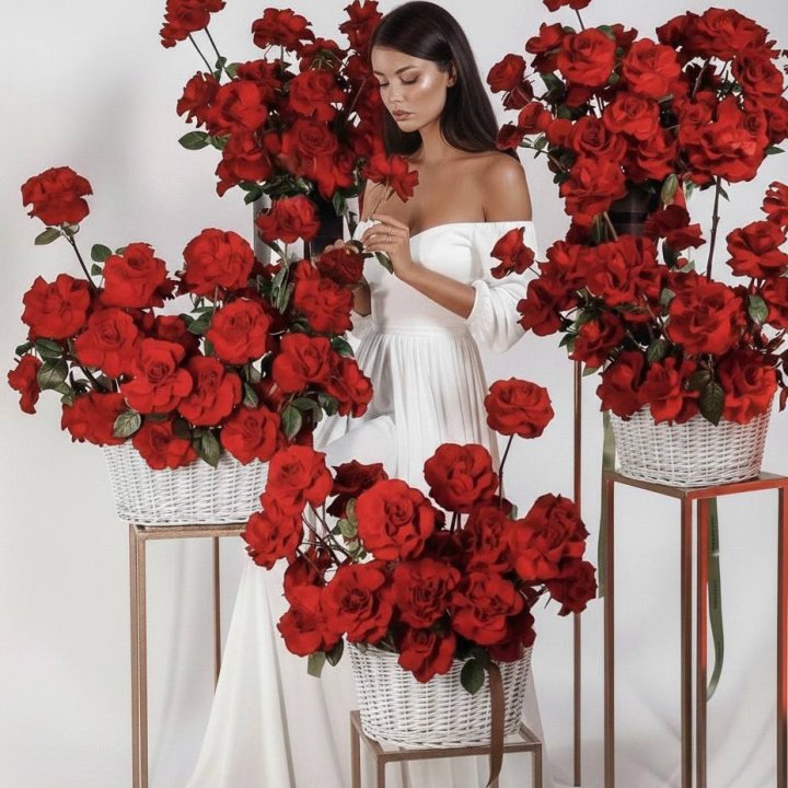 Сет из красных французских роз в Тольятти