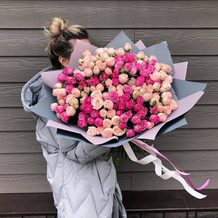 55 роз микс кустовых в Тольятти