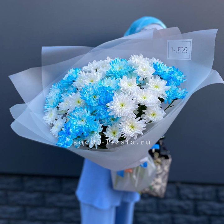Букет хризантем "Голубая снежинка" в Тольятти