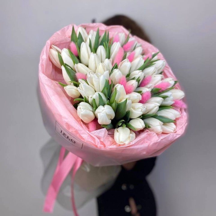 51 белый тюльпан "Рози" в Тольятти