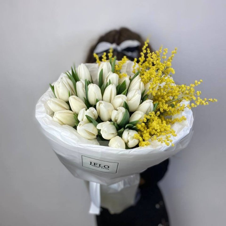 Дуо тюльпан и мимоза в Тольятти