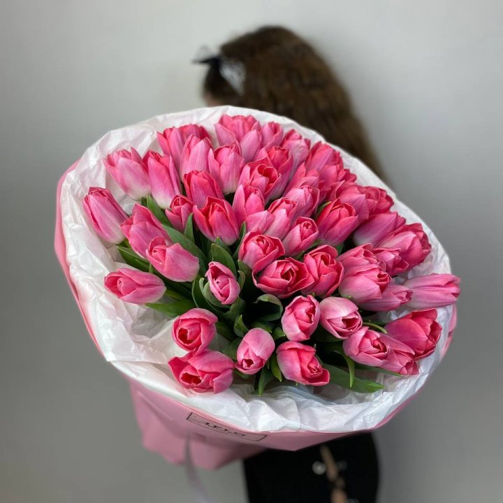 51 розовый тюльпан "Рози" в Тольятти