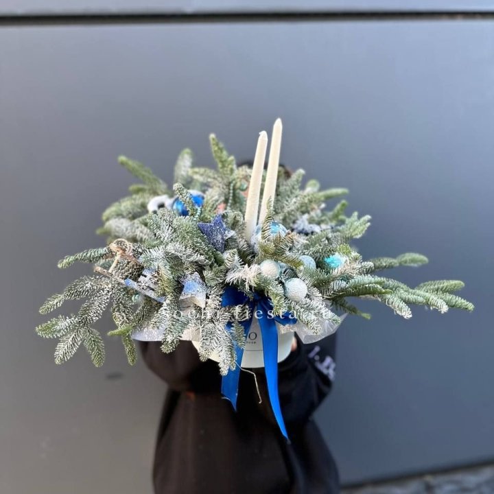 Новогодняя композиция в коробке  в Тольятти