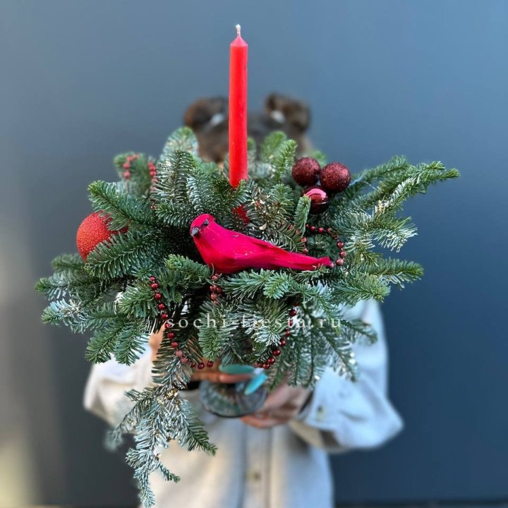 Новогодняя композиция в бокале в Тольятти