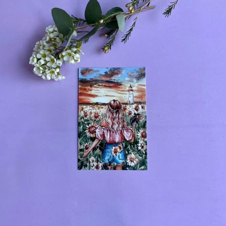 Открытка к букету "Подсолнух" в Тольятти