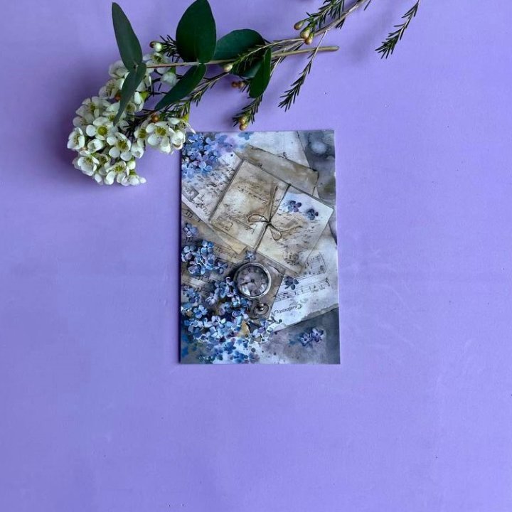 Открытка к букету "Время" в Тольятти