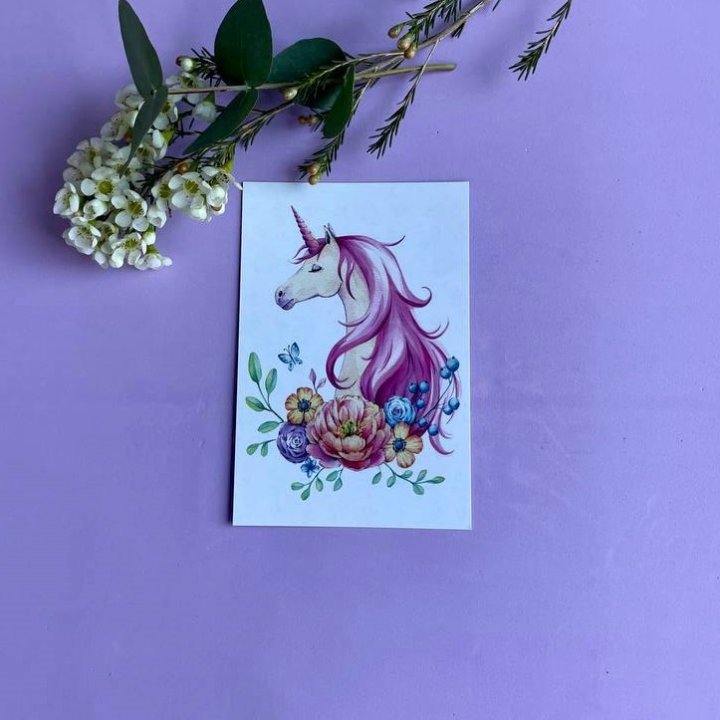 Открытка к букету "Единорог" в Тольятти