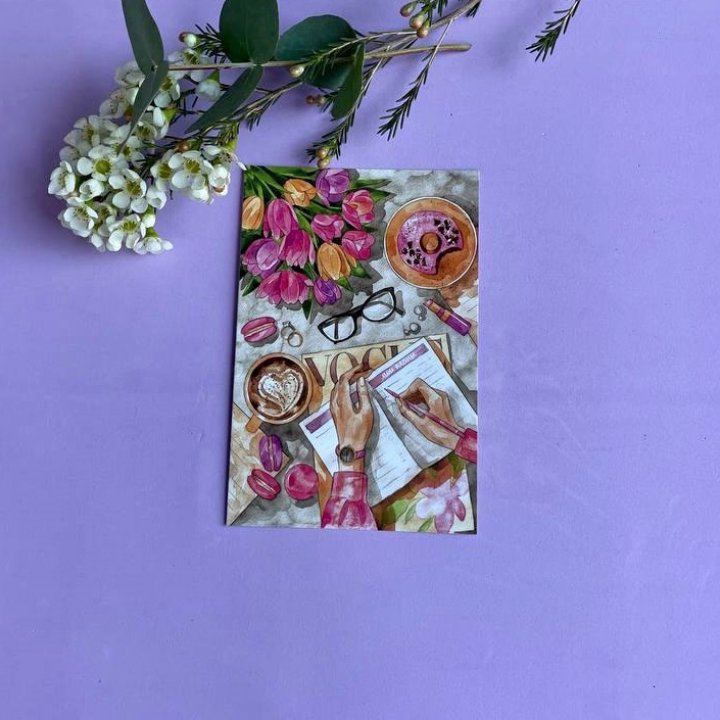 Открытка к букету "Леди на работе" в Тольятти