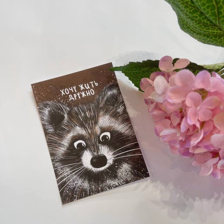 Открытка к букету "Енотик" в Тольятти