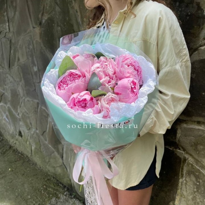 7 зефирных пионов в фоамиране в Тольятти