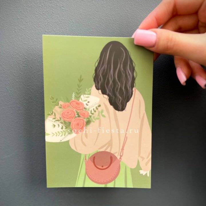 Открытка к букету "Потрясающая девушка" в Тольятти