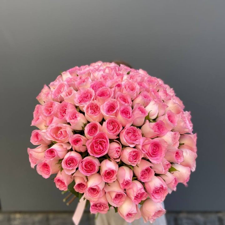 101 розовая роза в Тольятти