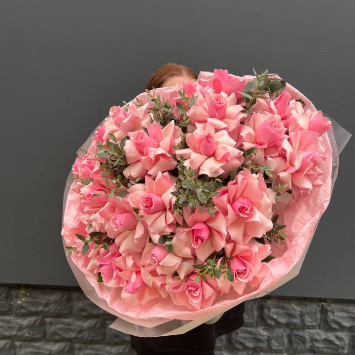  25 розовых французских роз в Тольятти
