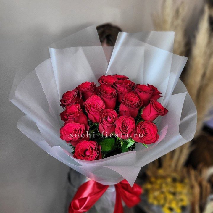 17 красных роз "Нет времени ждать" в Тольятти