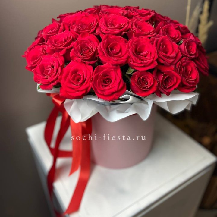 Красные розы 51шт  в коробке в Тольятти