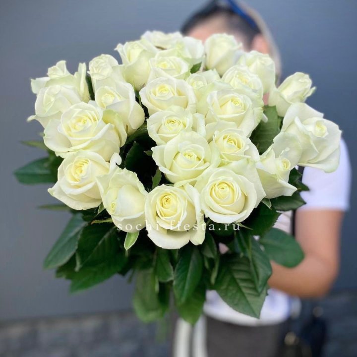 Голландские розы белые 25 в Тольятти