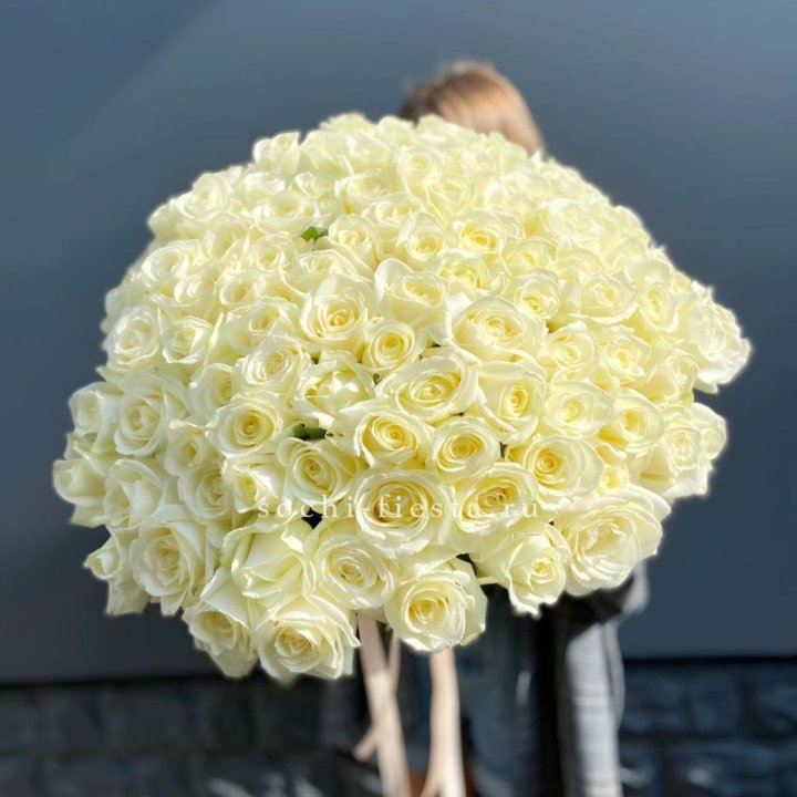 Букет  из 101 белой розы  в Тольятти