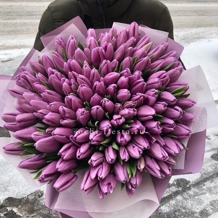 101 сиреневый тюльпан в Тольятти