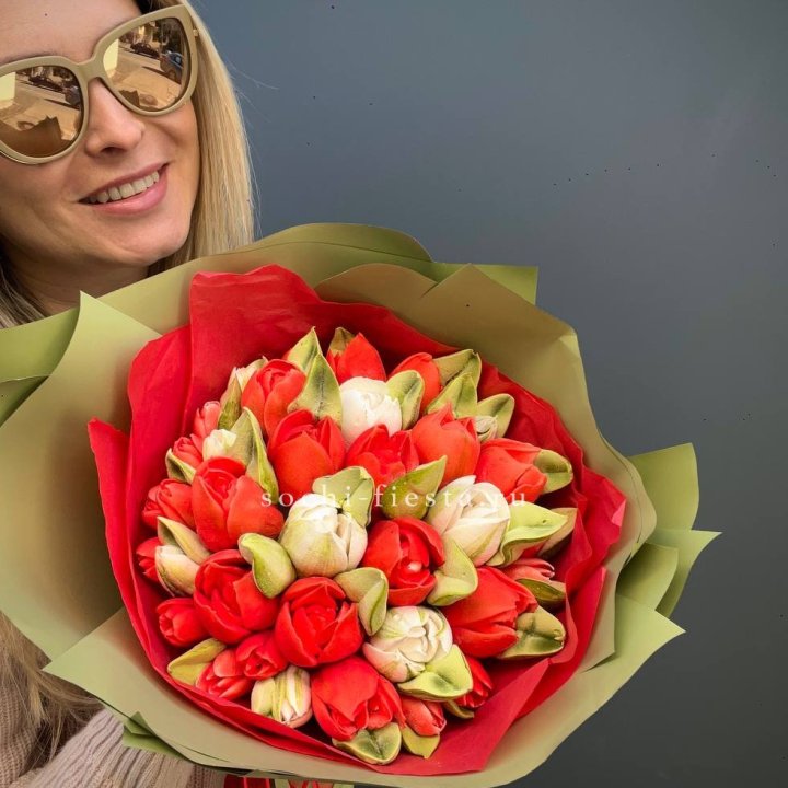 Зефирный букет из тюльпанов в Тольятти